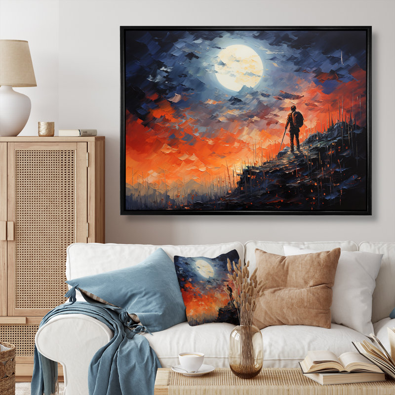 Sommet «Mountain succès», art mural, Cadre flottant noir, H 34 po x l 44 po x P 1,5 po