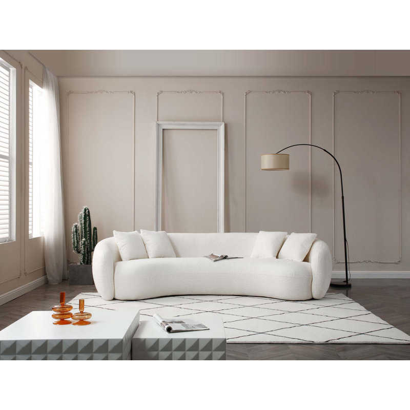 Canapé modulaire 102 pouces 5 places Boucle, Blanc