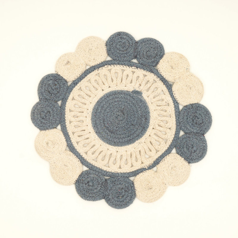 Cotton Floral Placemat, Blue