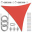 Voile d'ombrage triangulaire Amgo avec trousse de quincaillerie et corde 200 g / m², blocage UV 95%-111679634-111679609