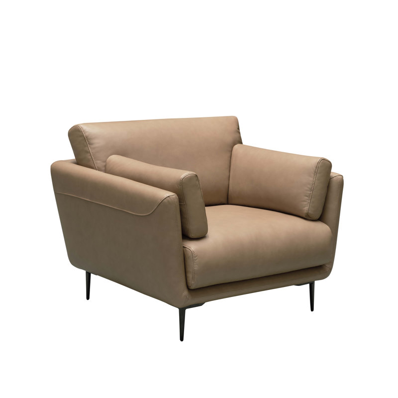 Chaise 100% cuir fleur, Cuir véritable beige