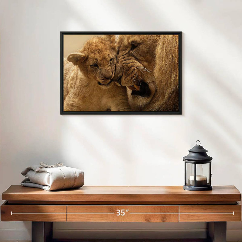 Bonding Lions, 13" H x 19" W