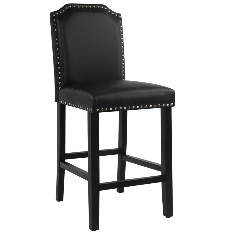 Tabouret de bar 24,5 po Mid-Century, Polyuréthane noir