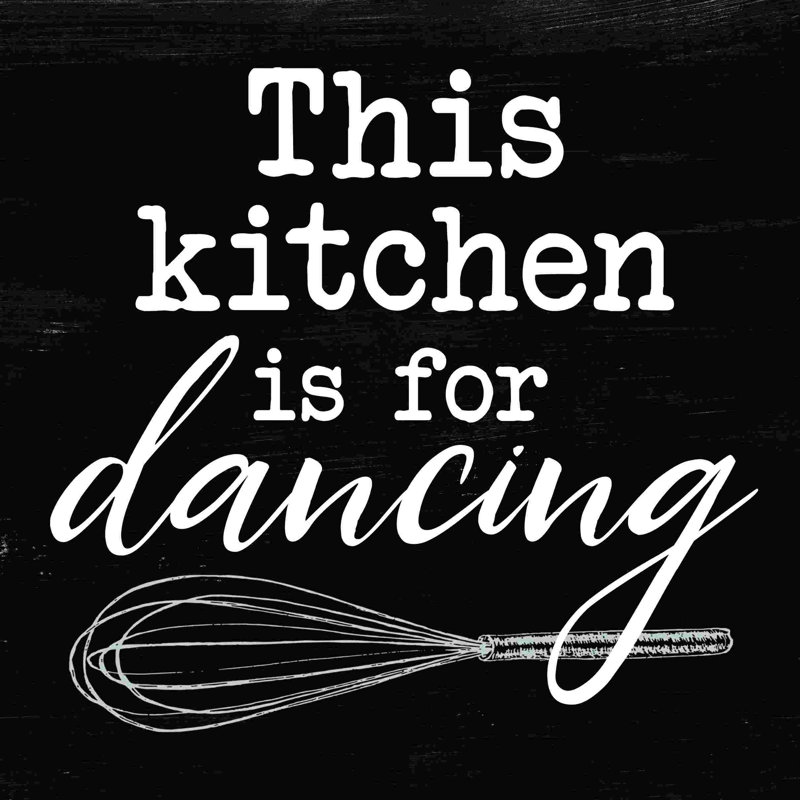 " Kitchen Dancing Wisk Black ", 36" H x 36" W  