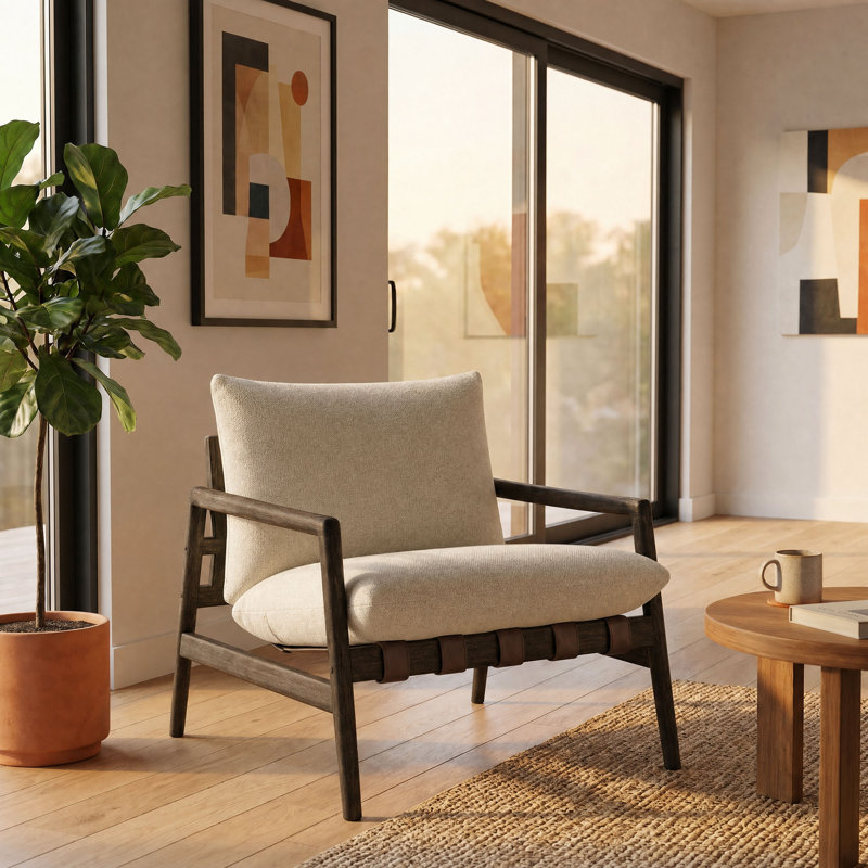 Fauteuil en bois de teck Nomi, Dark Brown Sand
