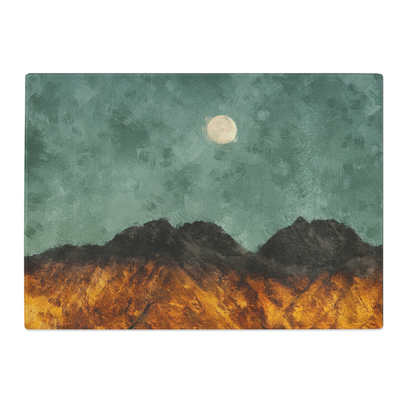 Tempered Glass Moon over the Mountains in Italy Chopping Board, 20 cm x 28.5 cm