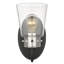Meuble-lavabo 5 lumières noir mat et nickel poli 5 po avec verre transparent.-675496940