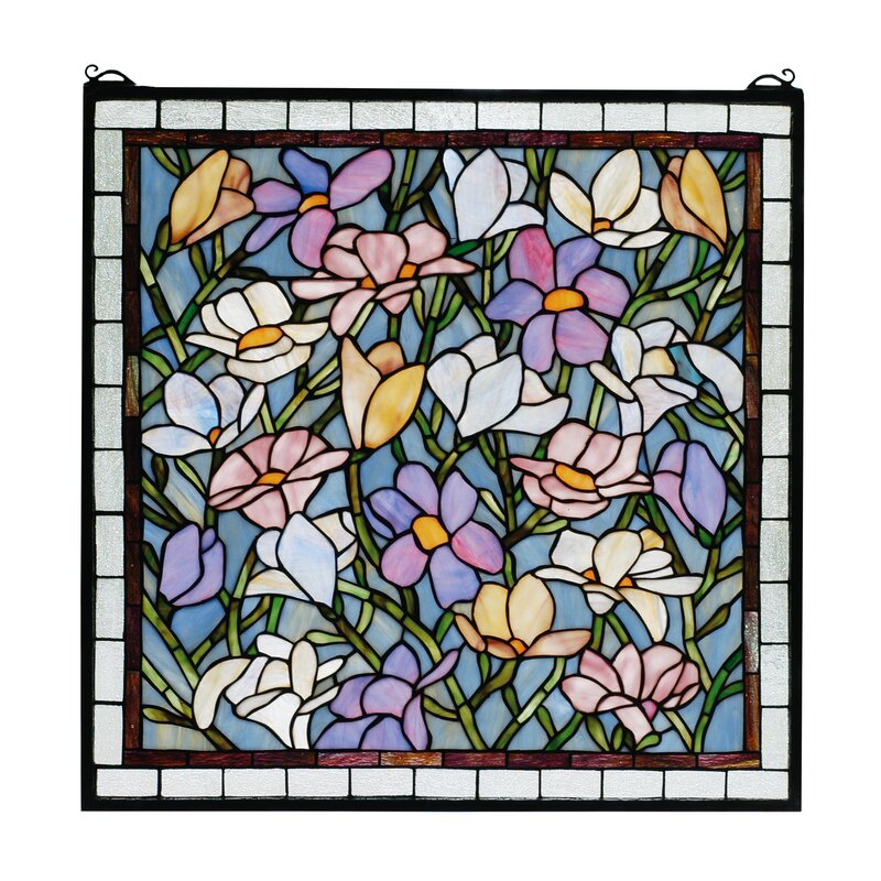 Stained Glass Wall Art: Diane Floral And Plants Window Panel