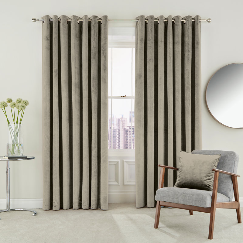 Escala Eyelet Room Darkening Curtains, Width 228 x Drop 183 cm, Linen