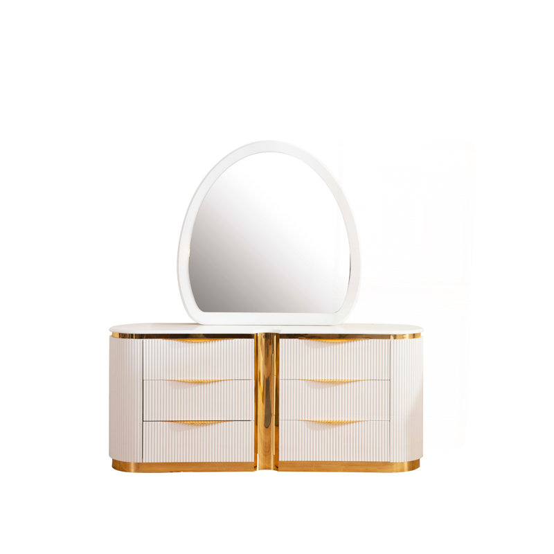 Commode à 6 tiroirs Laura Gold