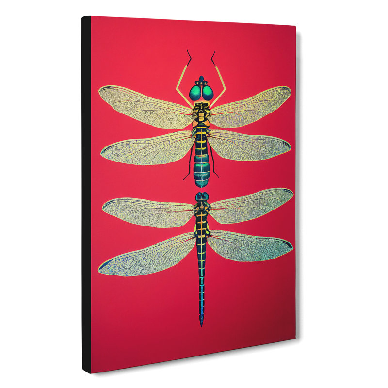 Two Pretty Dragonflies - Wrapped Canvas, 50cm H x 35cm W x 3cm D