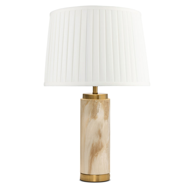 Alisander MARBLE EFFECT 56cm Table Lamp, Gold