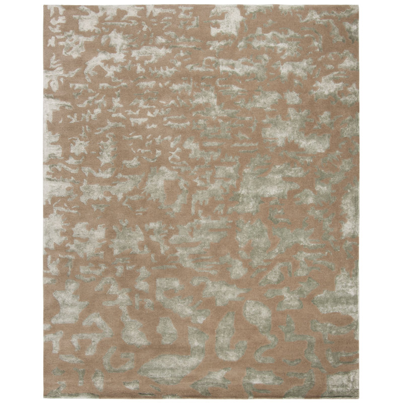 Jorie Hand Tufted Wool/Cotton/Viscose Abstract Rug in Taupe, Rectangle 7'6" x 9'6"
