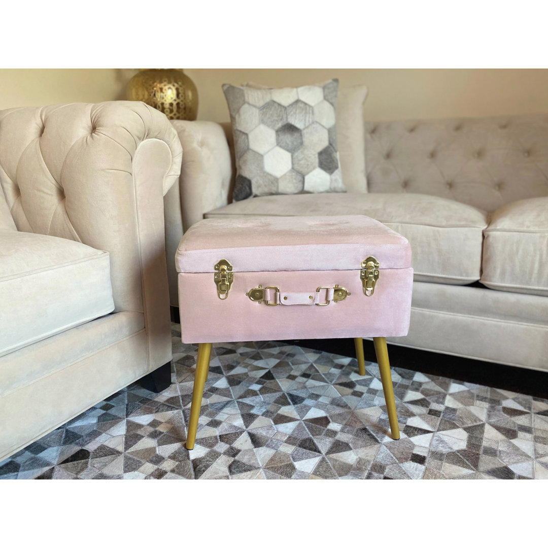 Stainless Steel Accent Stool Everly Quinn Upholstery 