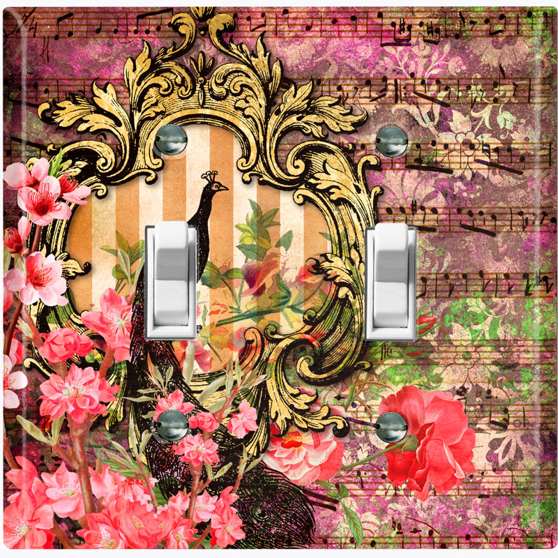 Patterned 2 - Gang Toggle Light Switch Standard Wall Plate