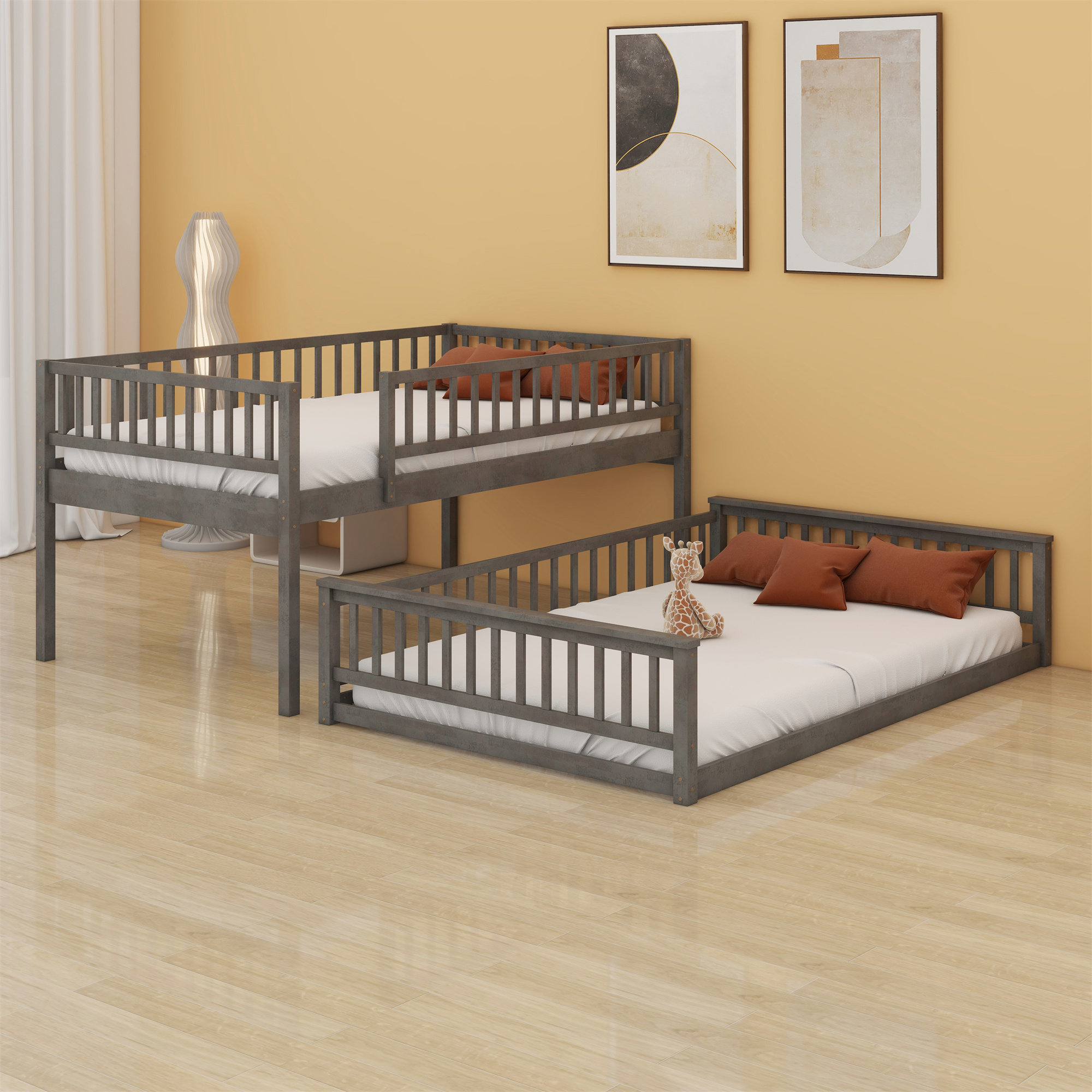 Harriet Bee Bunk Bed With Ladder And Guardrails Wayfair