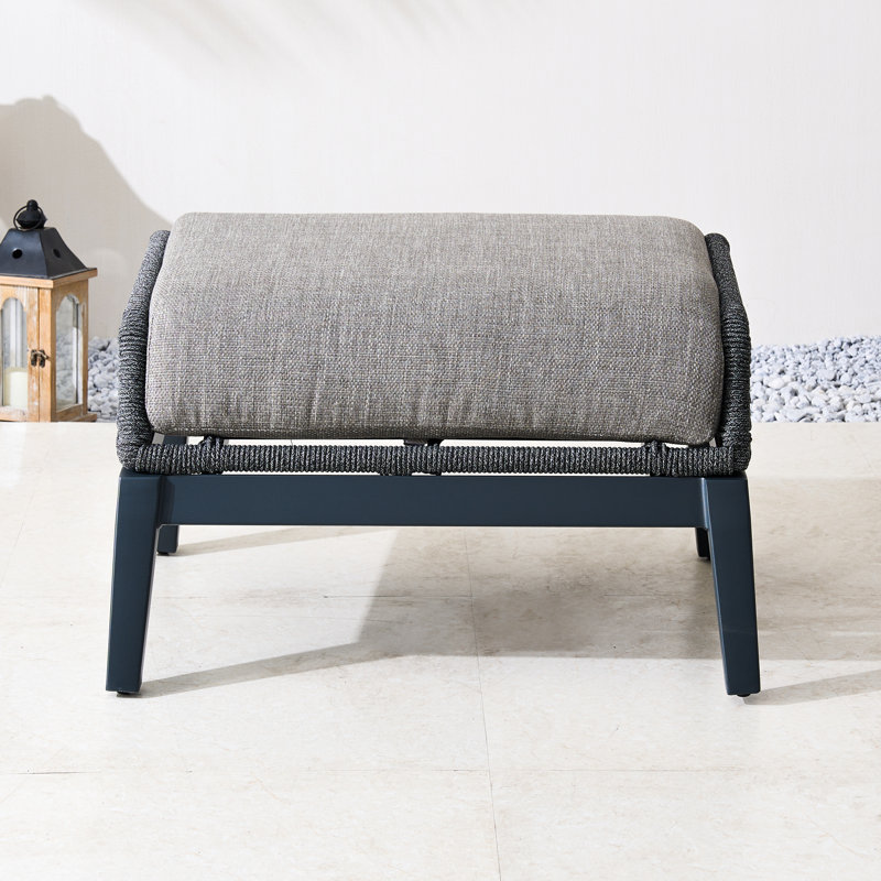 Repose-pieds d'extérieur en aluminium avec coussin