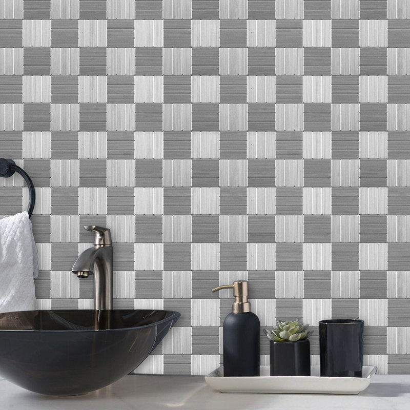 Linear Glow Peel and Stick Aluminum Tile Size:300 x 300 x 4 mm (Pack of 4)