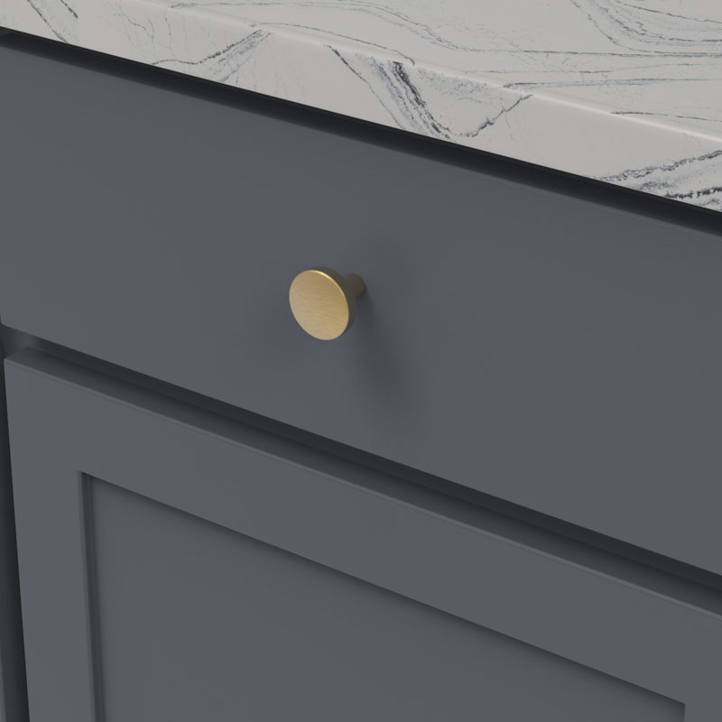 Emerge Round Knob, Brushed Golden Brass