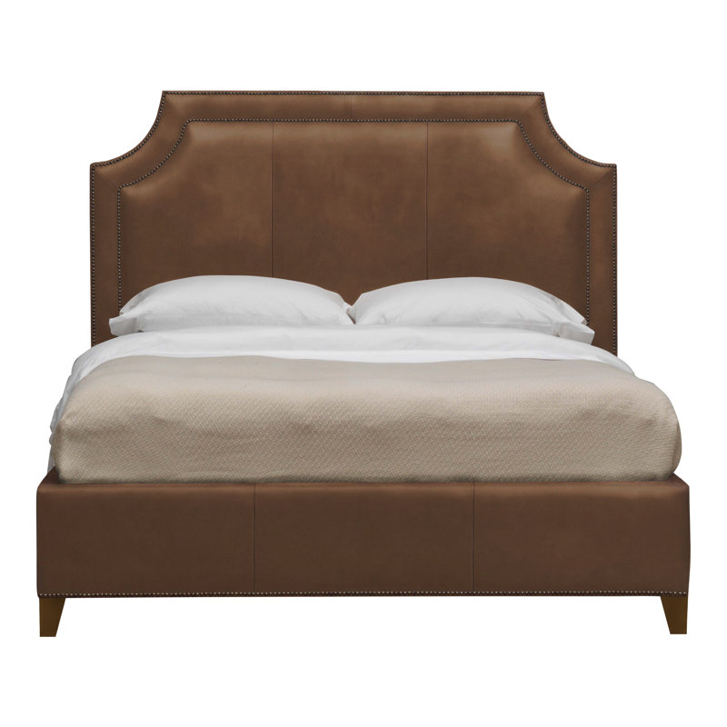 Audrey/Asher Queen Leather Bed, Gatsby Brown Sugar, Havana, Yes