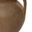 Vase rond rustique en terre cuite brun vieilli de 36,6 cm de hauteur avec trois anses