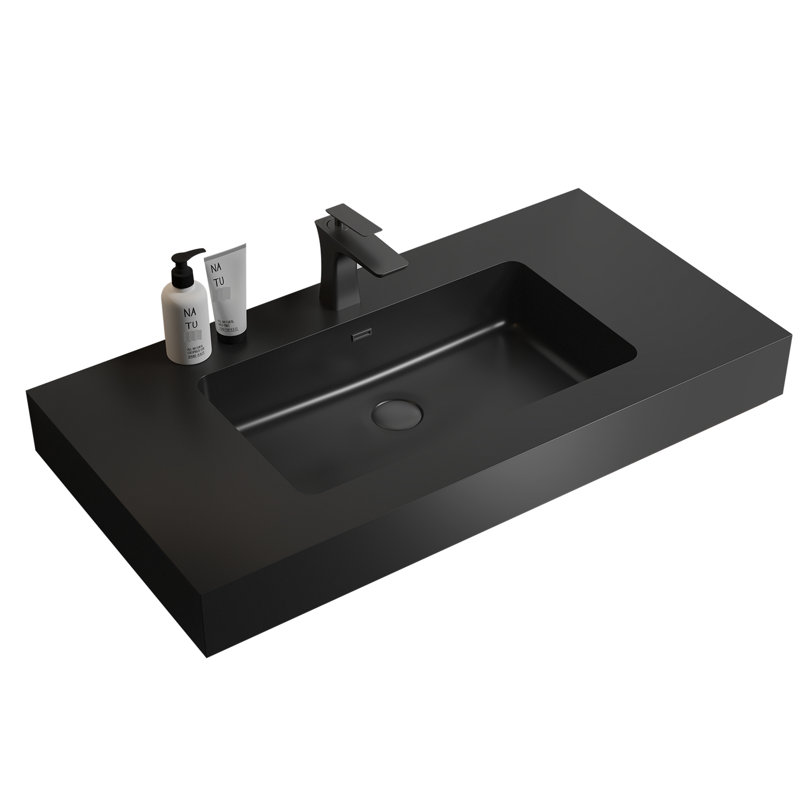 Bassin intégré en quartz noir mat - Transformez les salles de bain ordinaires idéales pour le style de salle de bain