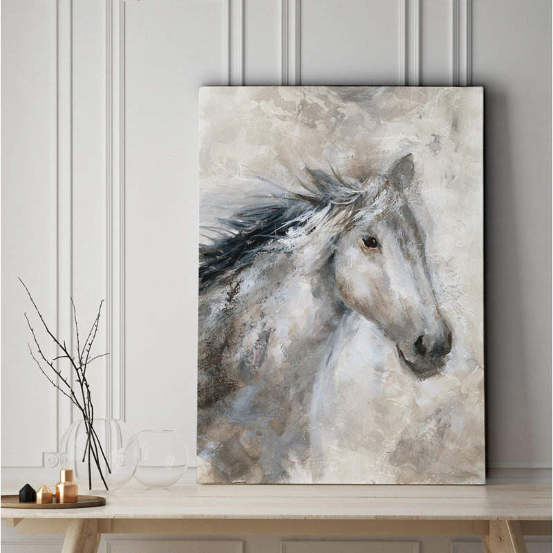 « neutral cheval », reproduction d’impression sur toile tendue, H 24 po x l 32 po x P 1,5 po