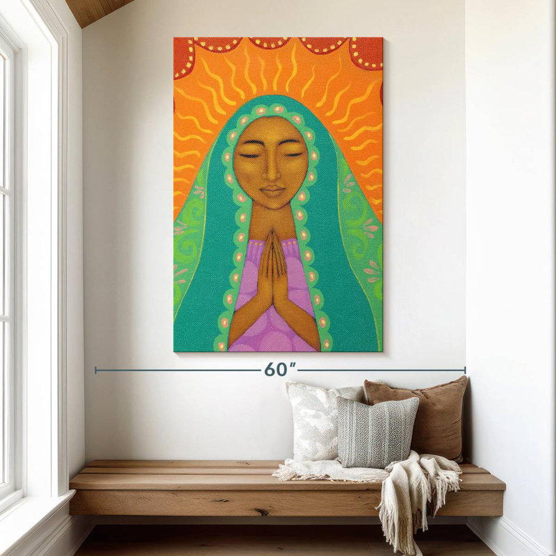 Adella vierge de Guadalupe, H 51 po x l 34 po