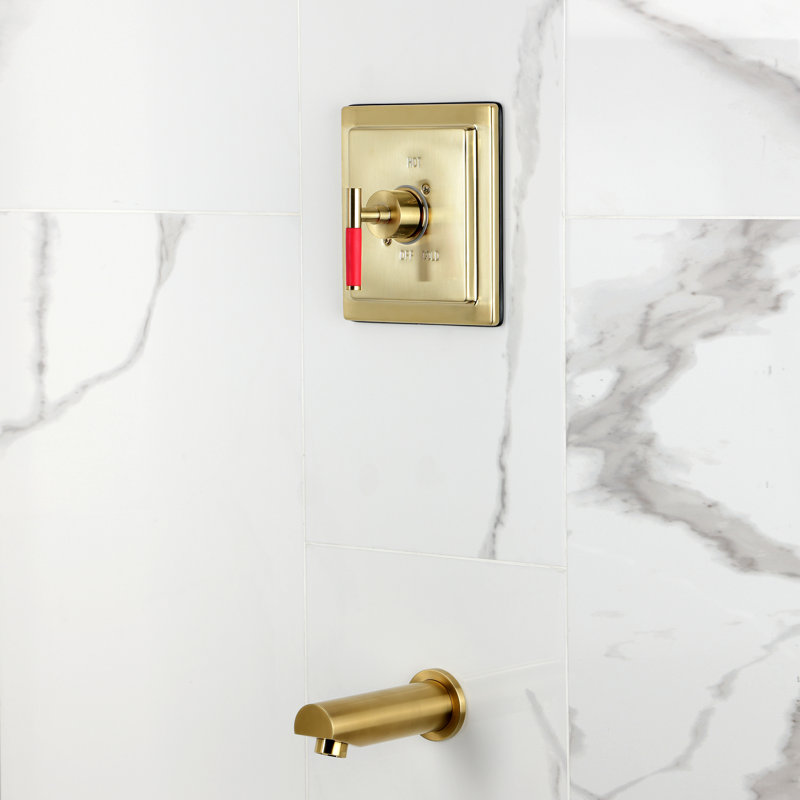 Kingston Brass Kaiser Single-Handle Pressure Balanced Tub Faucet, Brushed Brass