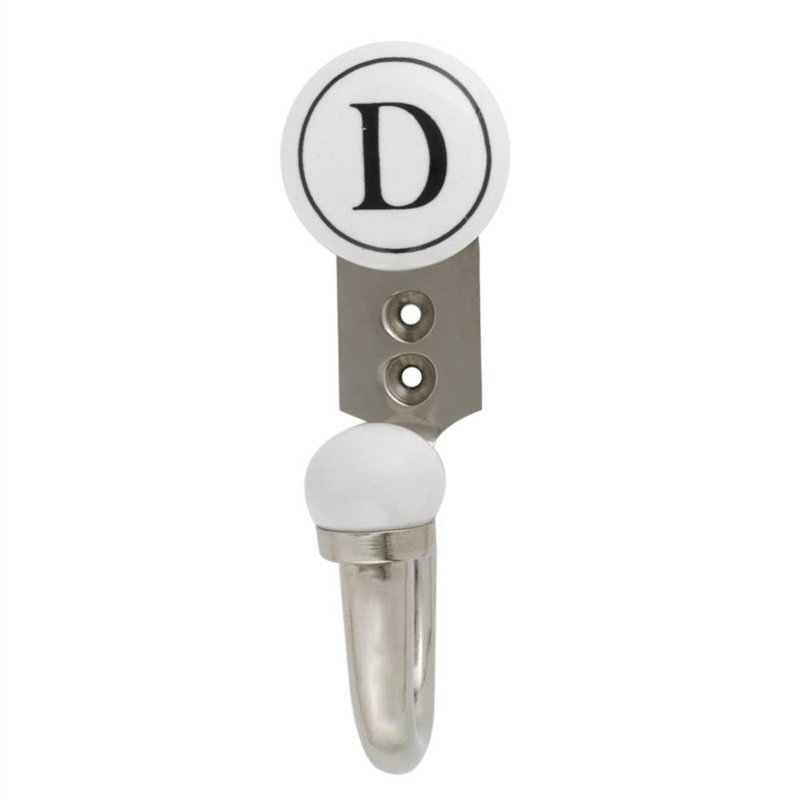 Letter D Ceramic Wall Hook
