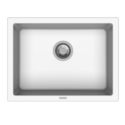 Évier de cuisine encastré / encastré 24 po en granite blanc Snova