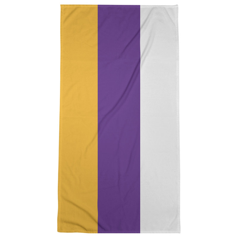 Cotton Blend Lightweight Bath Towel, Gold/Purple/White