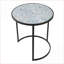 Tables basses gigognes en métal (ensemble de 2) peu encombrantes avec plateau moucheté bleu-blanc, aucun assemblage requis