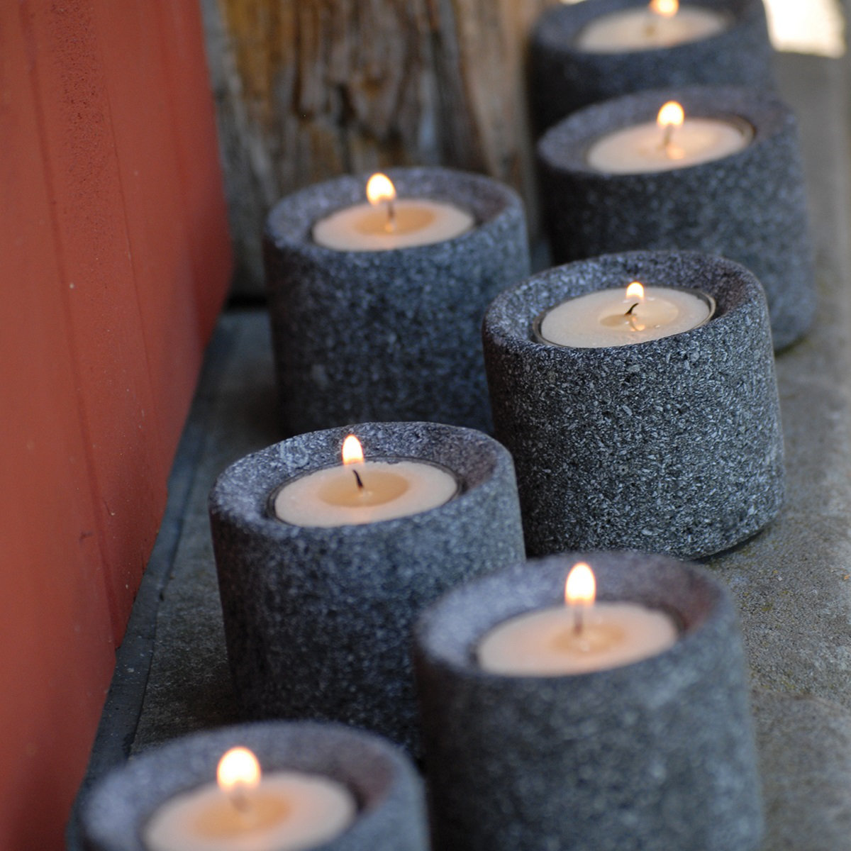 Candele Votivi Root Japanese Cedarwood - 18 Pezzi, Cera D'Api Naturale, 20 Ore