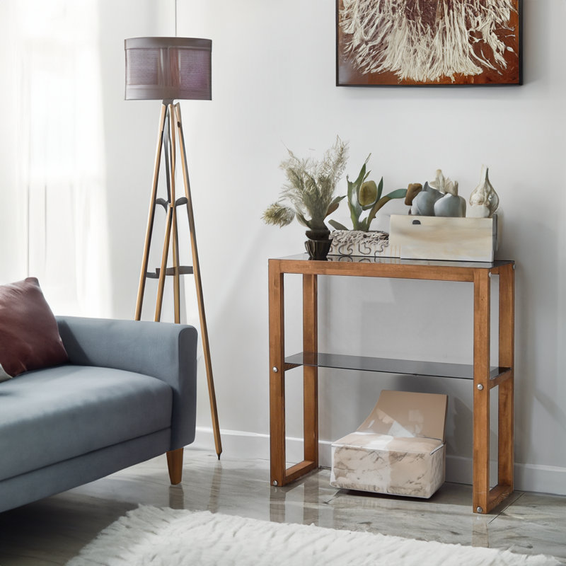 Shynel 33.46'' Glass Top Console Table