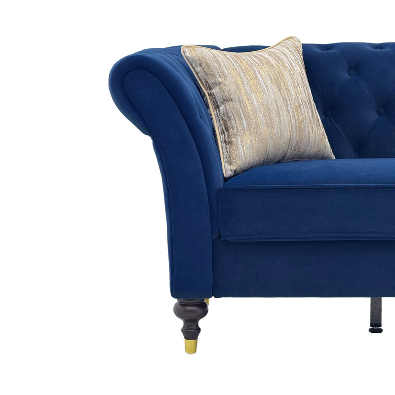 Canapé Chesterfield Modern, 88,5 po, noir