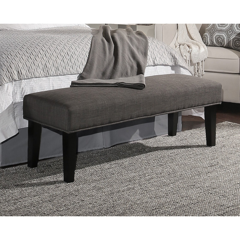 Alongi Polyester Upholstered Bench, Gray