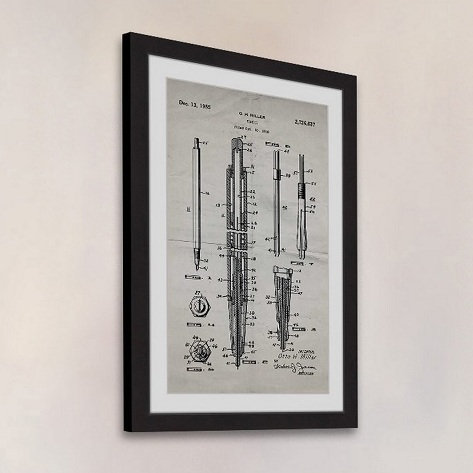 « crayon 1955 old paper » par steve king, reproduction d’art encadrée, H 36 po x l 24 po x P 1,5 po