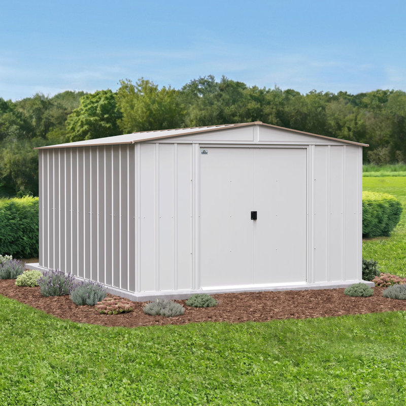 10x12 Classic Steel Storage Shed Eggshell