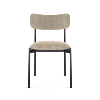 Chaise rembourrée en métal Leathia