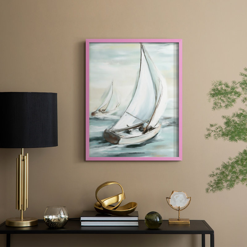 NAUTICAL Series LV, reproduction encadrée - bois massif, H 30 po x l 24 po, Rose