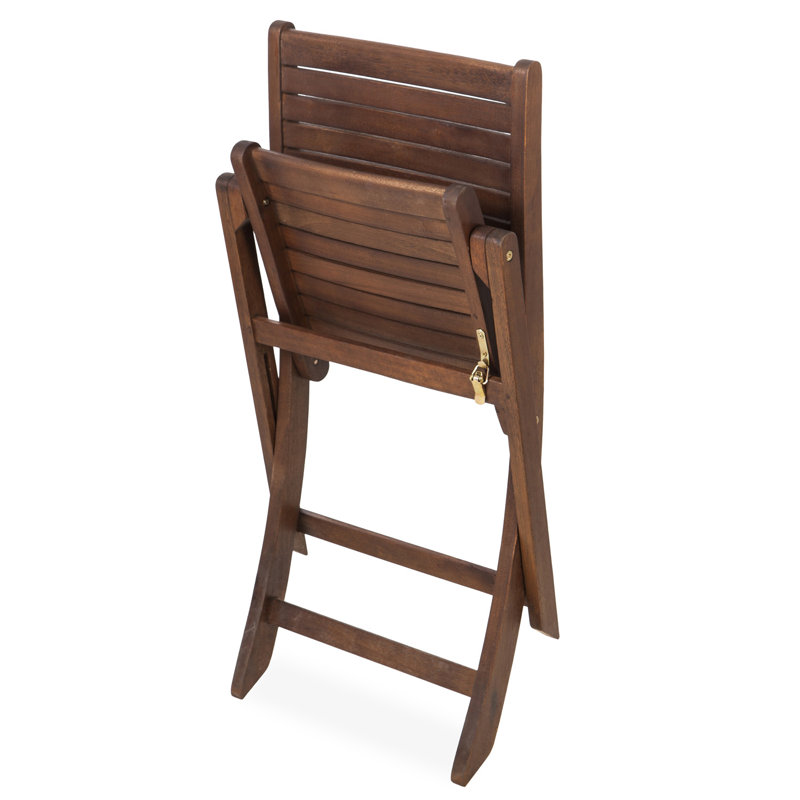 Chaise d'appoint de salle à manger pliante en eucalyptus Hermina