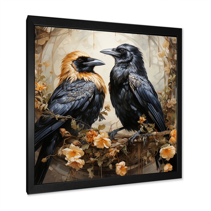 Blunton Crow Golden Regency II - impression, H 36 po x l 36 po x P 1,5 po, Cadre photo noir