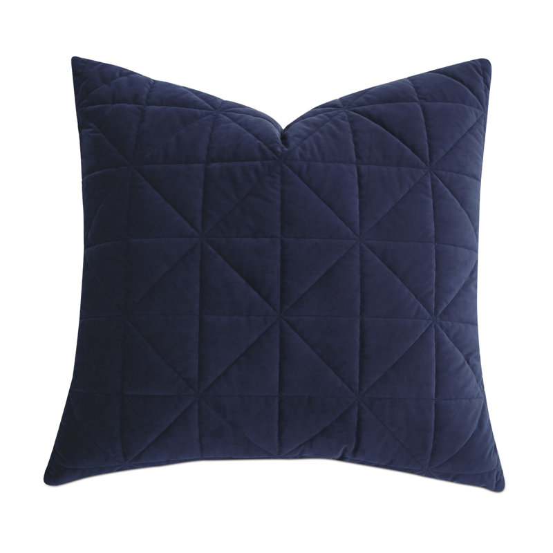 Nova by De Medici Quilted Velvet Sham, Euro, Blue