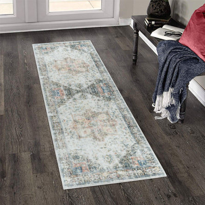 Allauddin Oriental Machine Woven Cotton/Polyester Area Rug in Grey