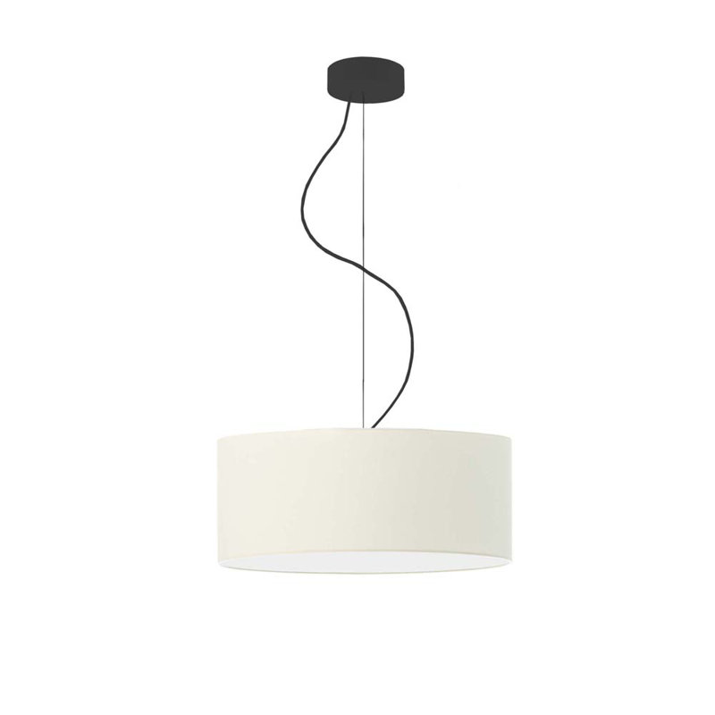 Aubryelle 3 - Light Drum Pendant, 120cm H x 40cm W x 40cm D, Black, Ecru