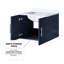 Meuble-lavabo 24 po x 22 po bleu marine avec comptoir en quartz blanc, miroir 18 po et robinet inclus