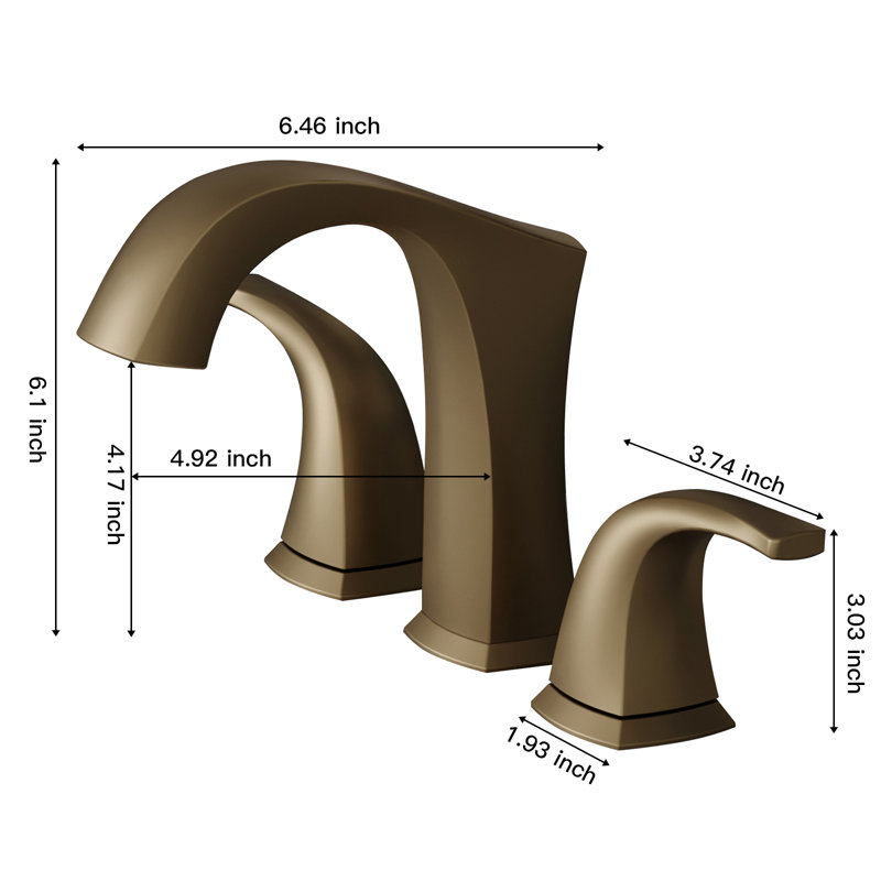 2-handle Bathroom Faucet with Drain Assembly, Brushed Gold
