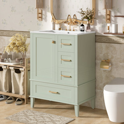 Meuble-lavabo 24,8 po avec lavabo en céramique