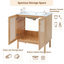 Meuble-lavabo de 30 pouces fabriqué à partir de matériaux naturels, avec des portes en rotin faites à la main et des mécanismes de fermeture en douceur